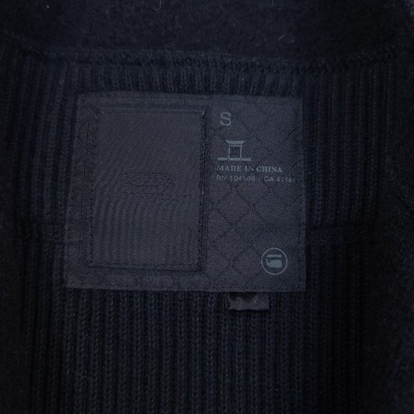 G-Star Raw Mens Small Black Skill Blazer Knit Button Cardigan Sweater Jacket - Picture 6 of 9